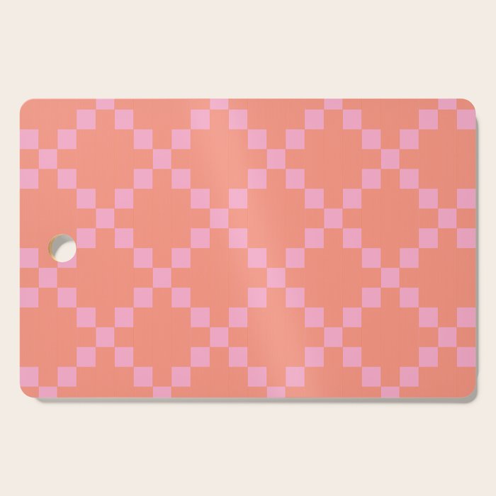 Diamond Quilted Plaid pattern red and pink Cutting Board Gallery Image 1