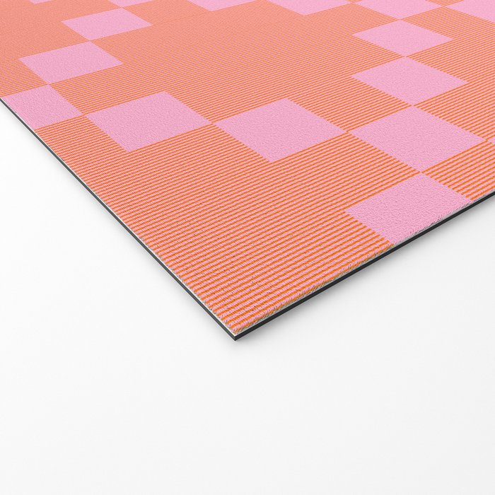 Diamond Quilted Plaid pattern red and pink Welcome Mat Gallery Image 2