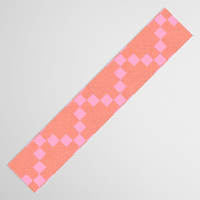 Diamond Quilted Plaid pattern red and pink Table Runner Gallery Image 3