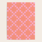 Diamond Quilted Plaid pattern red and pink Poster Gallery Image 4
