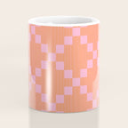 Diamond Quilted Plaid pattern red and pink Coffee Mug Gallery Image 4
