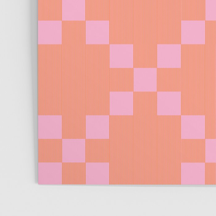 Diamond Quilted Plaid pattern red and pink Poster Gallery Image 3