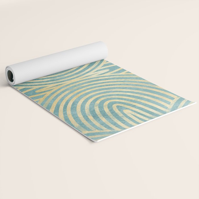 Art Deco Mint Green & Gold Pattern Yoga Mat Gallery Image 2