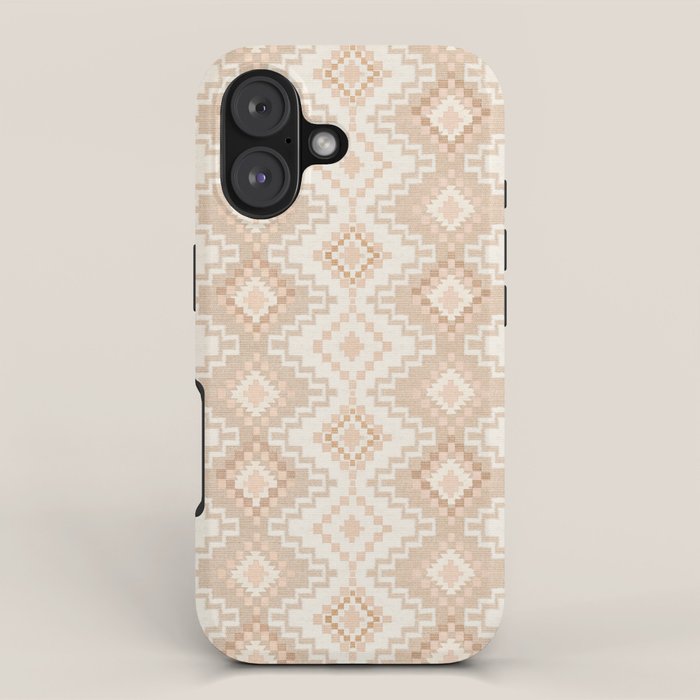 Southern Western Boho Geo  Americana Rug  ivory soft pink iPhone Case Gallery Image 1
