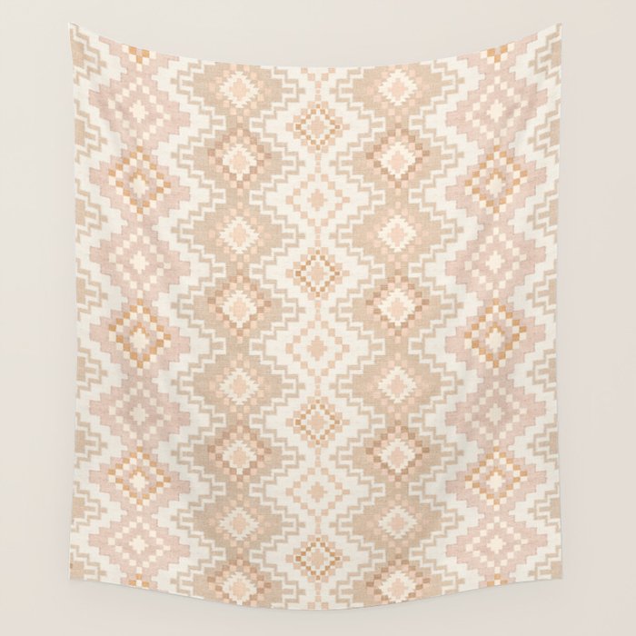 Southern Western Boho Geo  Americana Rug  ivory soft pink Wall Tapestry Gallery Image 4