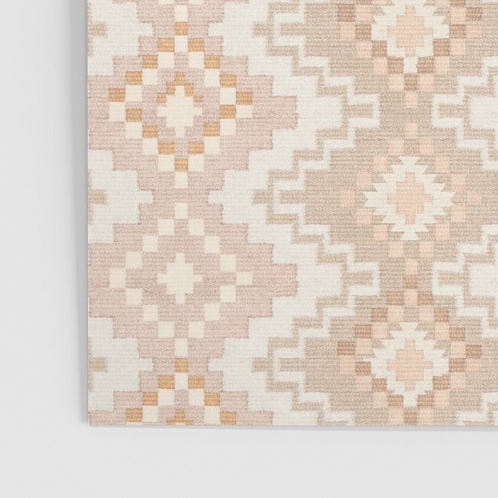 Southern Western Boho Geo  Americana Rug  ivory soft pink Poster Gallery Image 3
