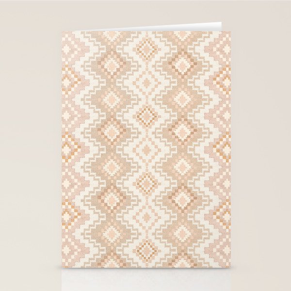Southern Western Boho Geo  Americana Rug  ivory soft pink Stationery Card Gallery Image 2