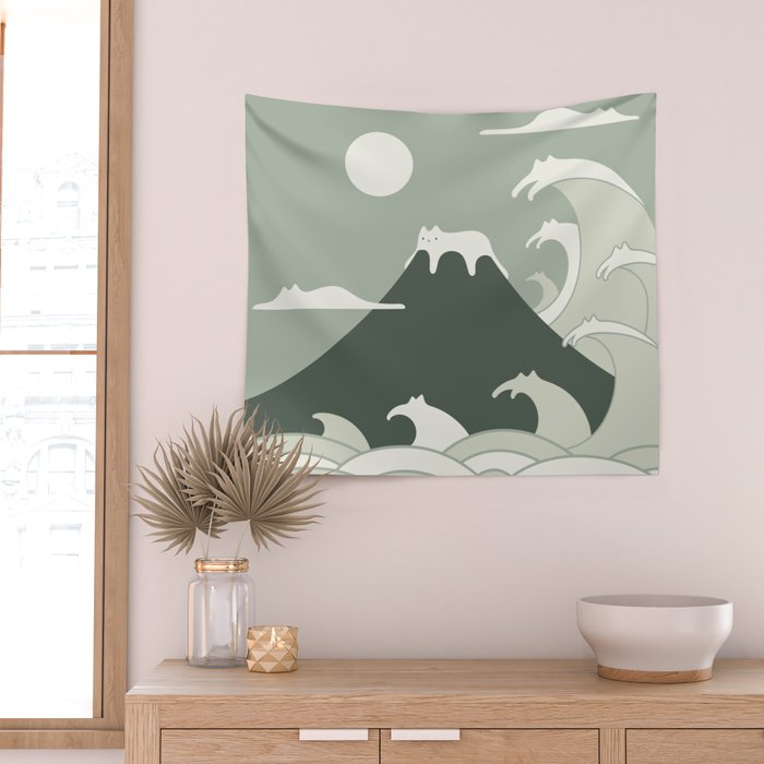Cat Landscape 108 Wall Tapestry Gallery Image 2
