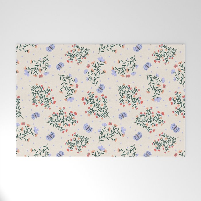 Sweet Floral Welcome Mat Gallery Image 1