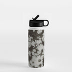 Evening Daisies x flower photograph black and white botanical Water Bottle Gallery Image 1