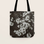 Evening Daisies x flower photograph black and white botanical Tote Bag Gallery Image 1