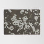 Evening Daisies x flower photograph black and white botanical Rug Gallery Image 2