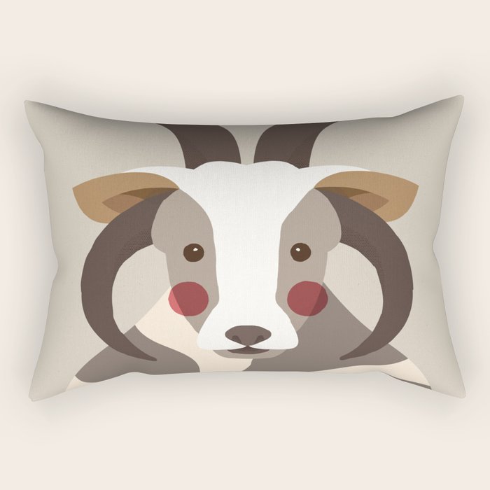 Jacob Sheep Animal Portrait Rectangular Pillow Gallery Image 2