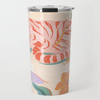 Pink Tiger in Wild Garden  Travel Mug Gallery Image 1