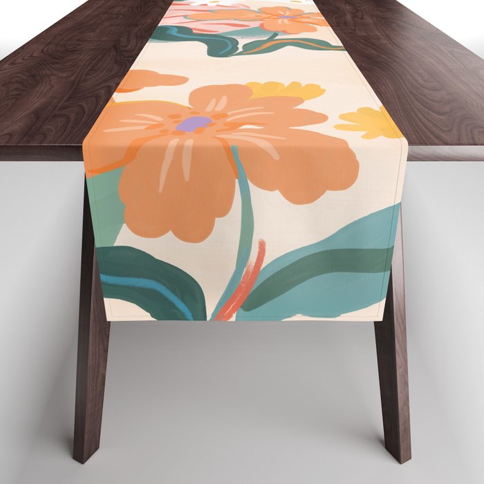 Pink Tiger in Wild Garden  Table Runner Gallery Image 1