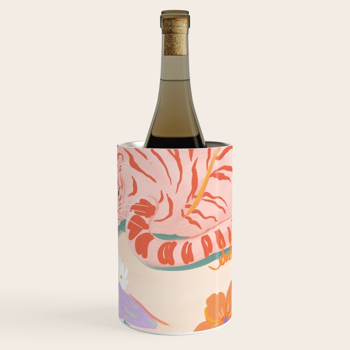Pink Tiger in Wild Garden  Wine Chiller Gallery Image 1