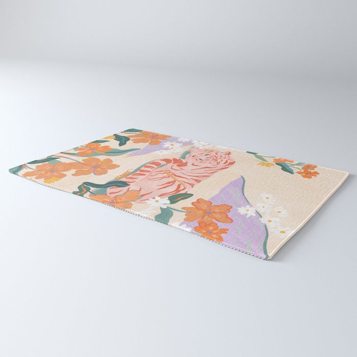 Pink Tiger in Wild Garden  Rug Gallery Image 3