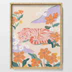 Pink Tiger in Wild Garden  Serving Tray Gallery Image 1