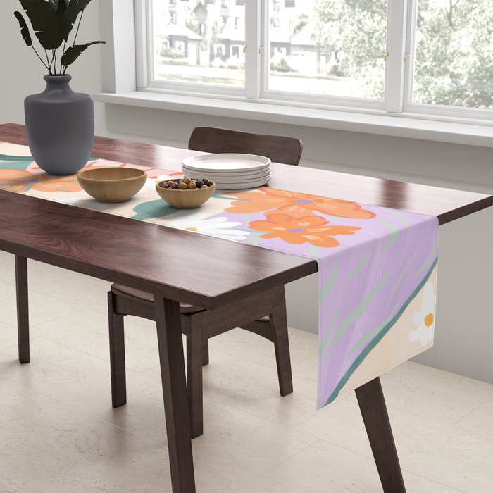 Pink Tiger in Wild Garden  Table Runner Gallery Image 2