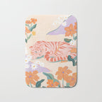 Pink Tiger in Wild Garden  Bath Mat Gallery Image 1