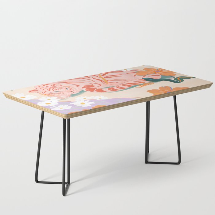 Pink Tiger in Wild Garden  Coffee Table Gallery Image 1
