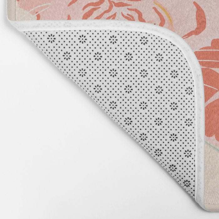Pink Tiger in Wild Garden  Bath Mat Gallery Image 2