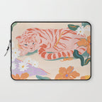Pink Tiger in Wild Garden  Laptop Sleeve Gallery Image 1
