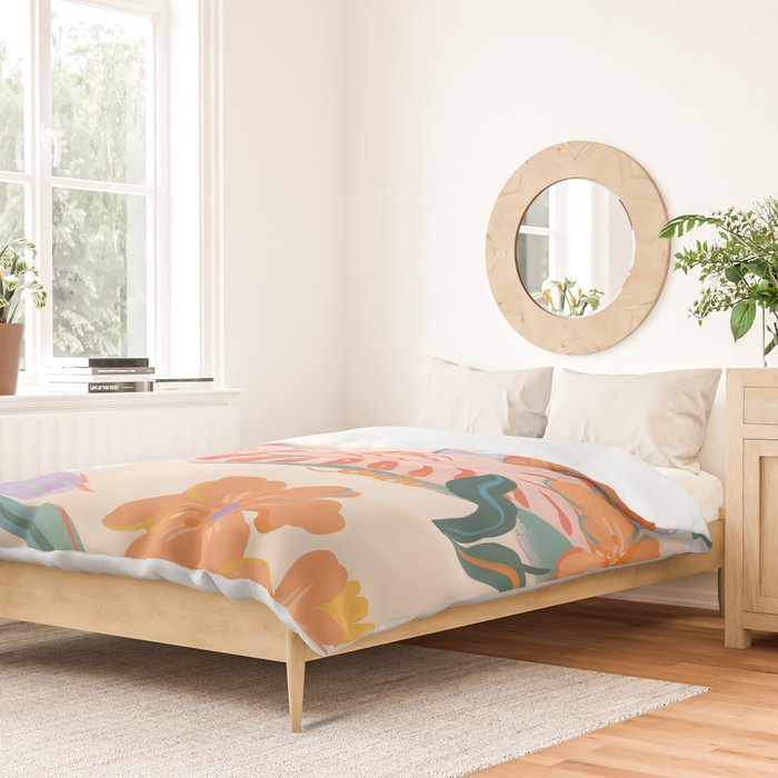 Pink Tiger in Wild Garden  Duvet Cover Gallery Image 2