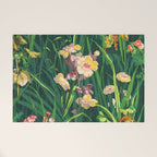 Riot of colorful flowers landscape floral painting, grass with lavender, yellow and pink wildflowers Welcome Mat Gallery Image 1