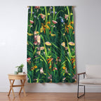 Riot of colorful flowers landscape floral painting, grass with lavender, yellow and pink wildflowers Window Curtain Gallery Image 5