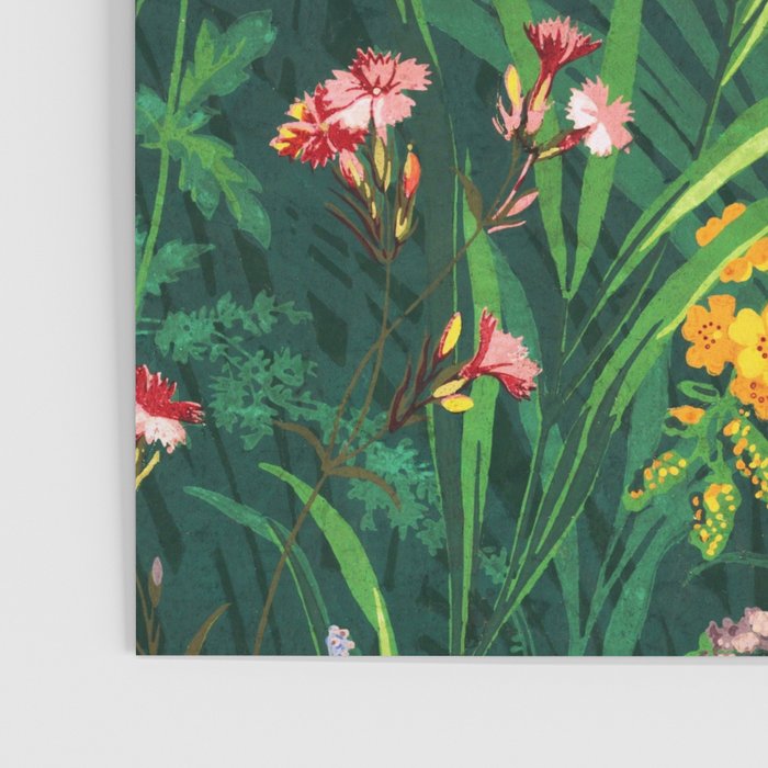 Riot of colorful flowers landscape floral painting, grass with lavender, yellow and pink wildflowers Poster Gallery Image 3