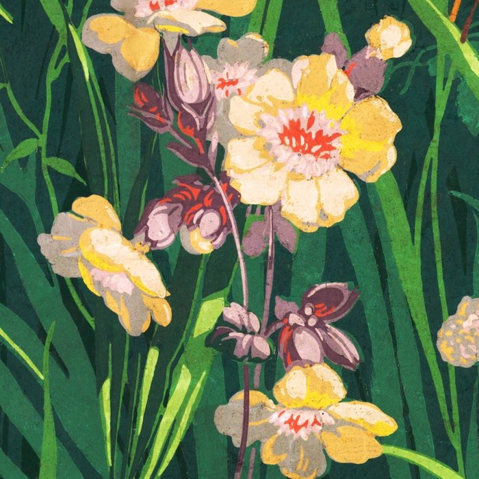 Riot of colorful flowers landscape floral painting, grass with lavender, yellow and pink wildflowers Coffee Mug Gallery Image 2