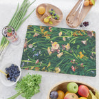 Riot of colorful flowers landscape floral painting, grass with lavender, yellow and pink wildflowers Cutting Board Gallery Image 2