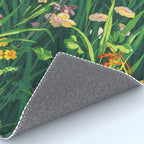 Riot of colorful flowers landscape floral painting, grass with lavender, yellow and pink wildflowers Rug Gallery Image 4