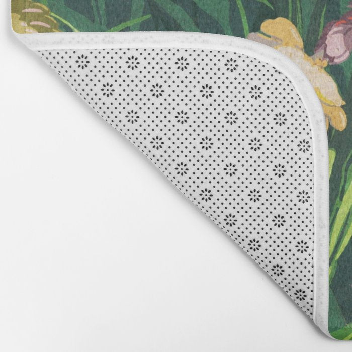 Riot of colorful flowers landscape floral painting, grass with lavender, yellow and pink wildflowers Bath Mat Gallery Image 2