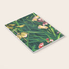 Riot of colorful flowers landscape floral painting, grass with lavender, yellow and pink wildflowers Notebook Gallery Image 3