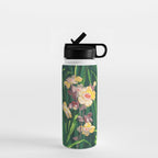 Riot of colorful flowers landscape floral painting, grass with lavender, yellow and pink wildflowers Water Bottle Gallery Image 1