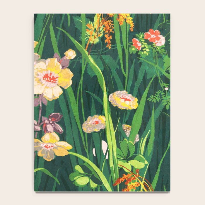 Riot of colorful flowers landscape floral painting, grass with lavender, yellow and pink wildflowers Notebook Gallery Image 4