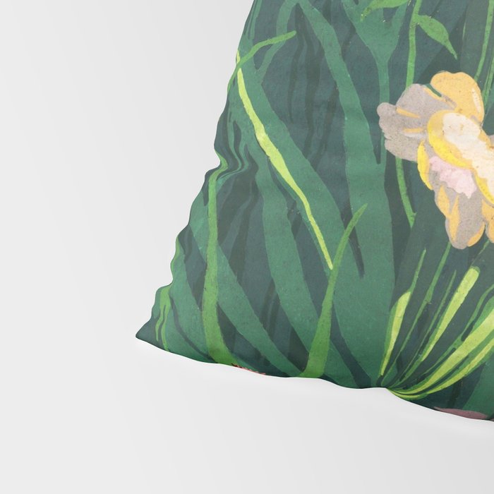 Riot of colorful flowers landscape floral painting, grass with lavender, yellow and pink wildflowers Pillow Sham Gallery Image 4