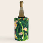 Riot of colorful flowers landscape floral painting, grass with lavender, yellow and pink wildflowers Wine Chiller Gallery Image 3