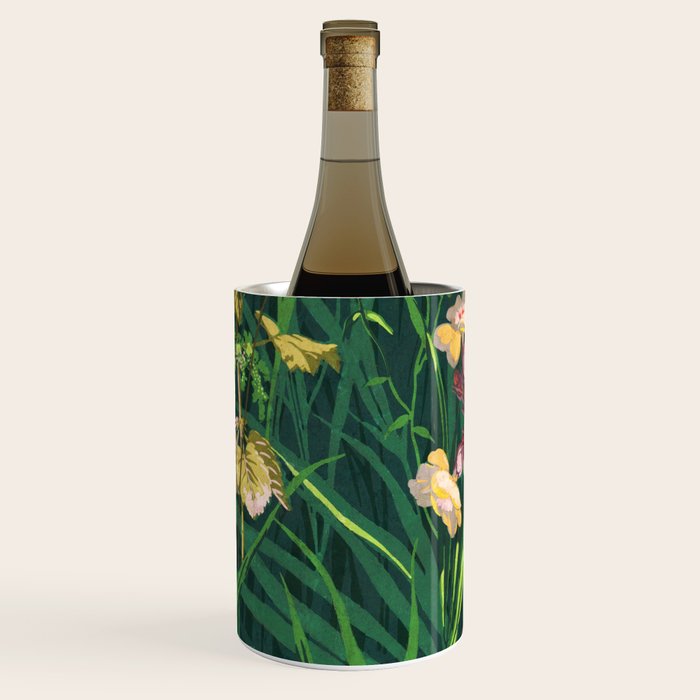 Riot of colorful flowers landscape floral painting, grass with lavender, yellow and pink wildflowers Wine Chiller Gallery Image 2