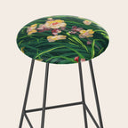 Riot of colorful flowers landscape floral painting, grass with lavender, yellow and pink wildflowers Stool Gallery Image 2