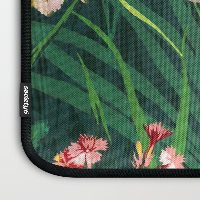 Riot of colorful flowers landscape floral painting, grass with lavender, yellow and pink wildflowers Laptop Sleeve Gallery Image 3
