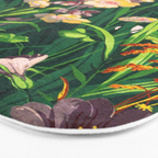 Riot of colorful flowers landscape floral painting, grass with lavender, yellow and pink wildflowers Bath Mat Gallery Image 3