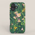 Riot of colorful flowers landscape floral painting, grass with lavender, yellow and pink wildflowers iPhone Case Gallery Image 1