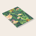 Riot of colorful flowers landscape floral painting, grass with lavender, yellow and pink wildflowers Notebook Gallery Image 2