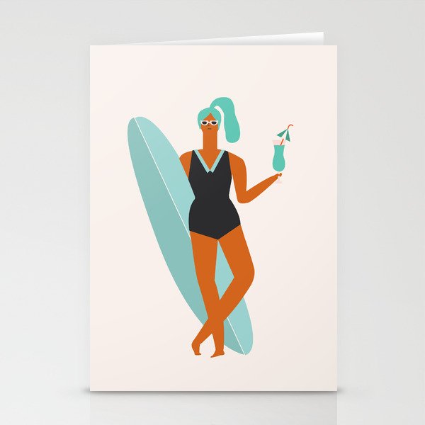 Beach girl Stationery Card Gallery Image 1