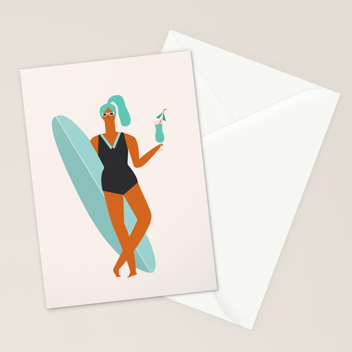 Beach girl Stationery Card Gallery Image 2