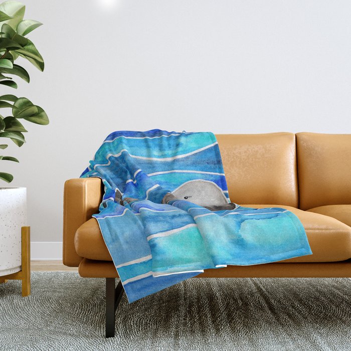 Sea Otter Throw Blanket Gallery Image 1