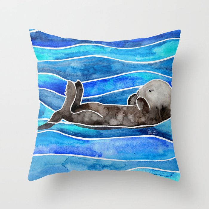 Sea Otter Throw Pillow Gallery Image 6